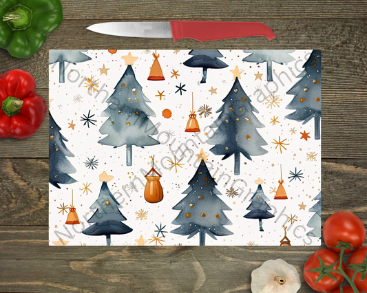 Glass Cutting Board Christmas