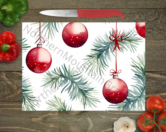 Glass Cutting Board Christmas