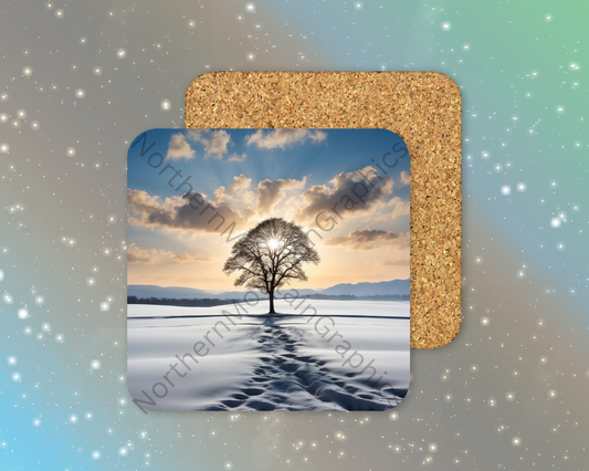 Heart of Winter Light Winter Square Coaster