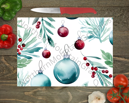 Glass Cutting Board Christmas