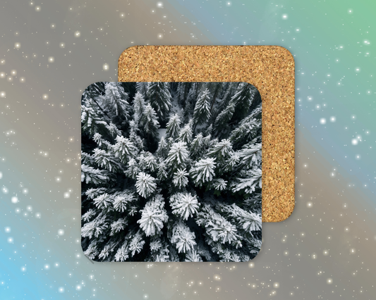 Crown of Winter Pines Winter Square Coaster