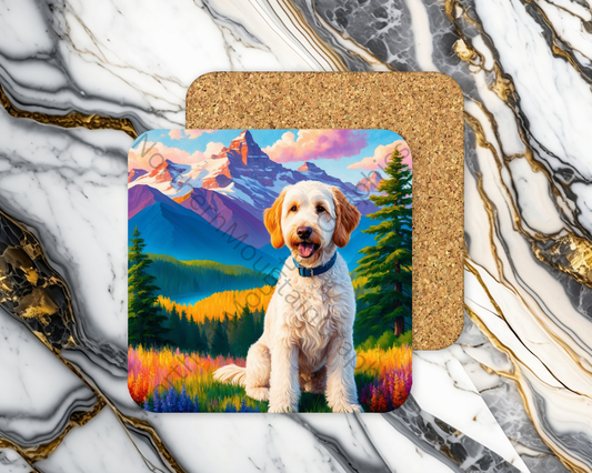 Square Coaster Dog