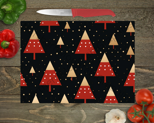 Glass Cutting Board Christmas