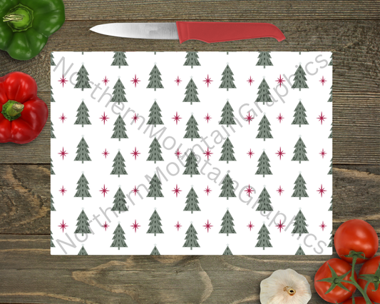 Glass Cutting Board Christmas