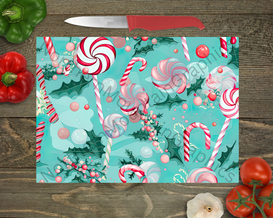 Glass Cutting Board Christmas