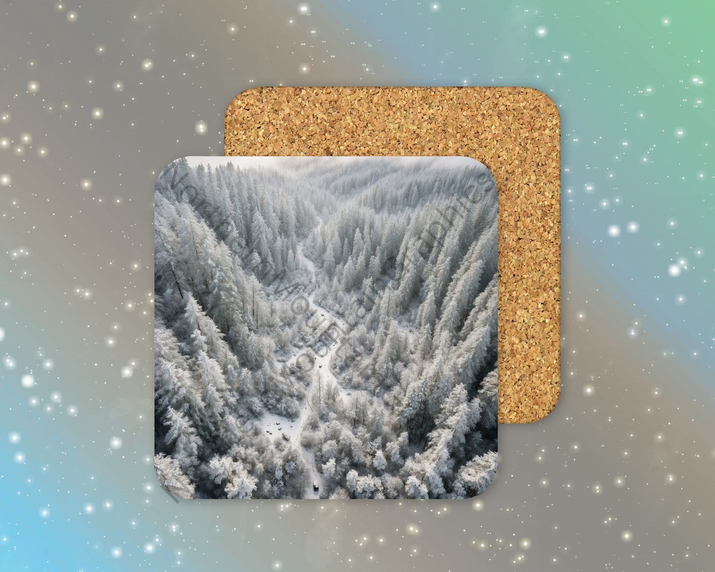 Frozen Passage Winter Square Coaster