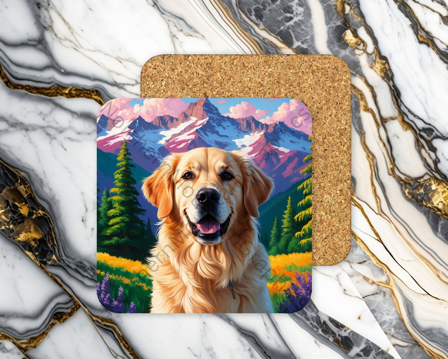 Square Coaster Dog