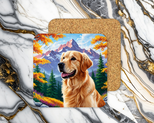 Square Coaster Dog