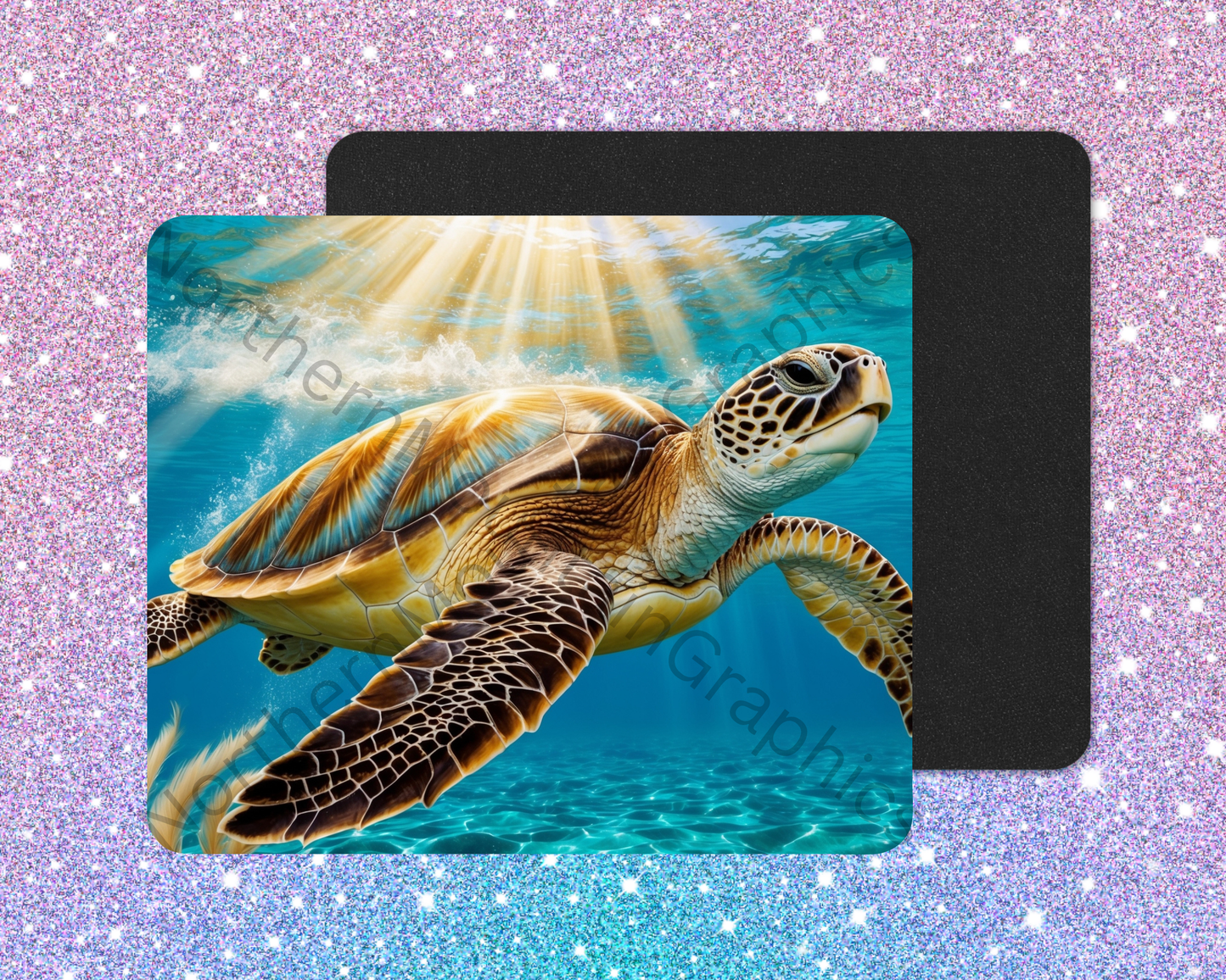 Radiant Sea Turtle Drifter Mouse Pad