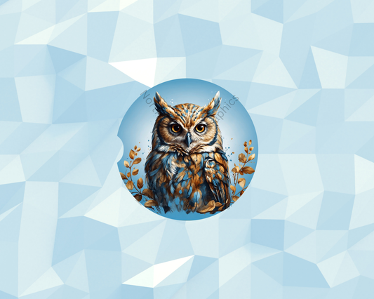 Azure Petal Owl Car Coaster