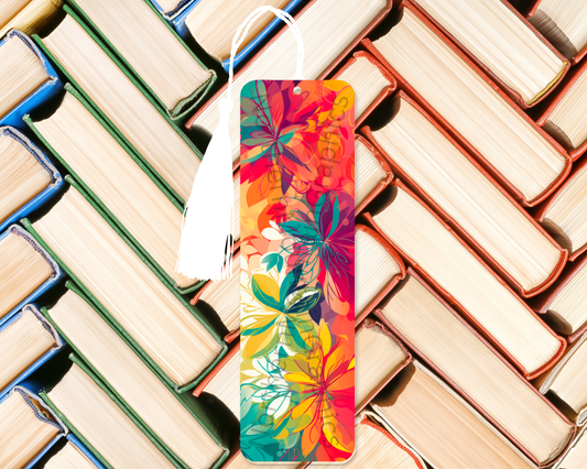 Vibrant Abstract Floral Bookmark