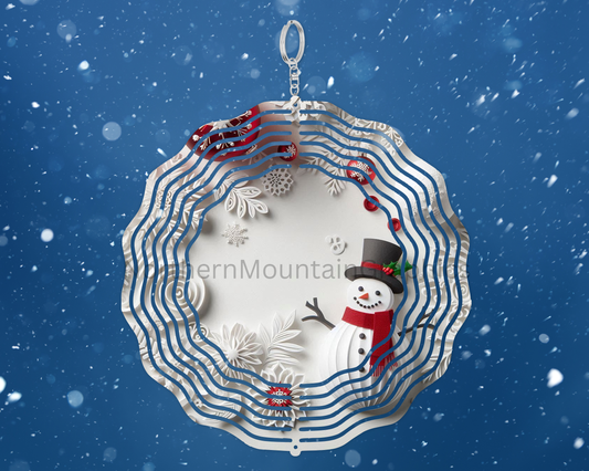 Cheerful Holiday Snowman Wind Spinner