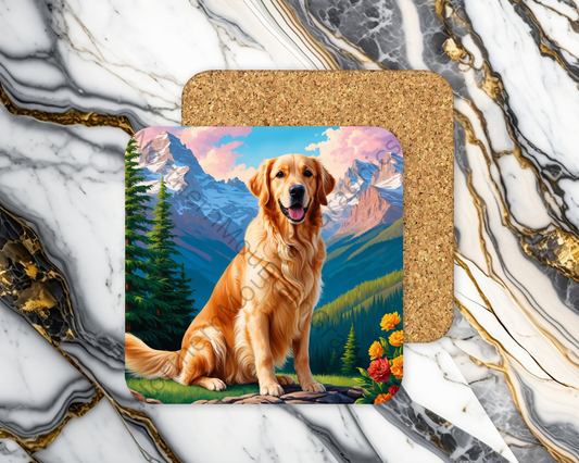Square Coaster Dog