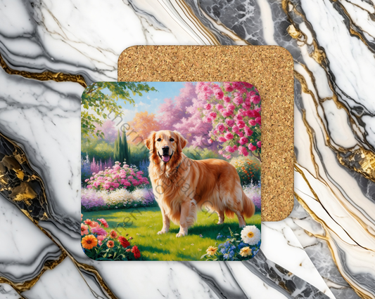 Square Coaster Dog