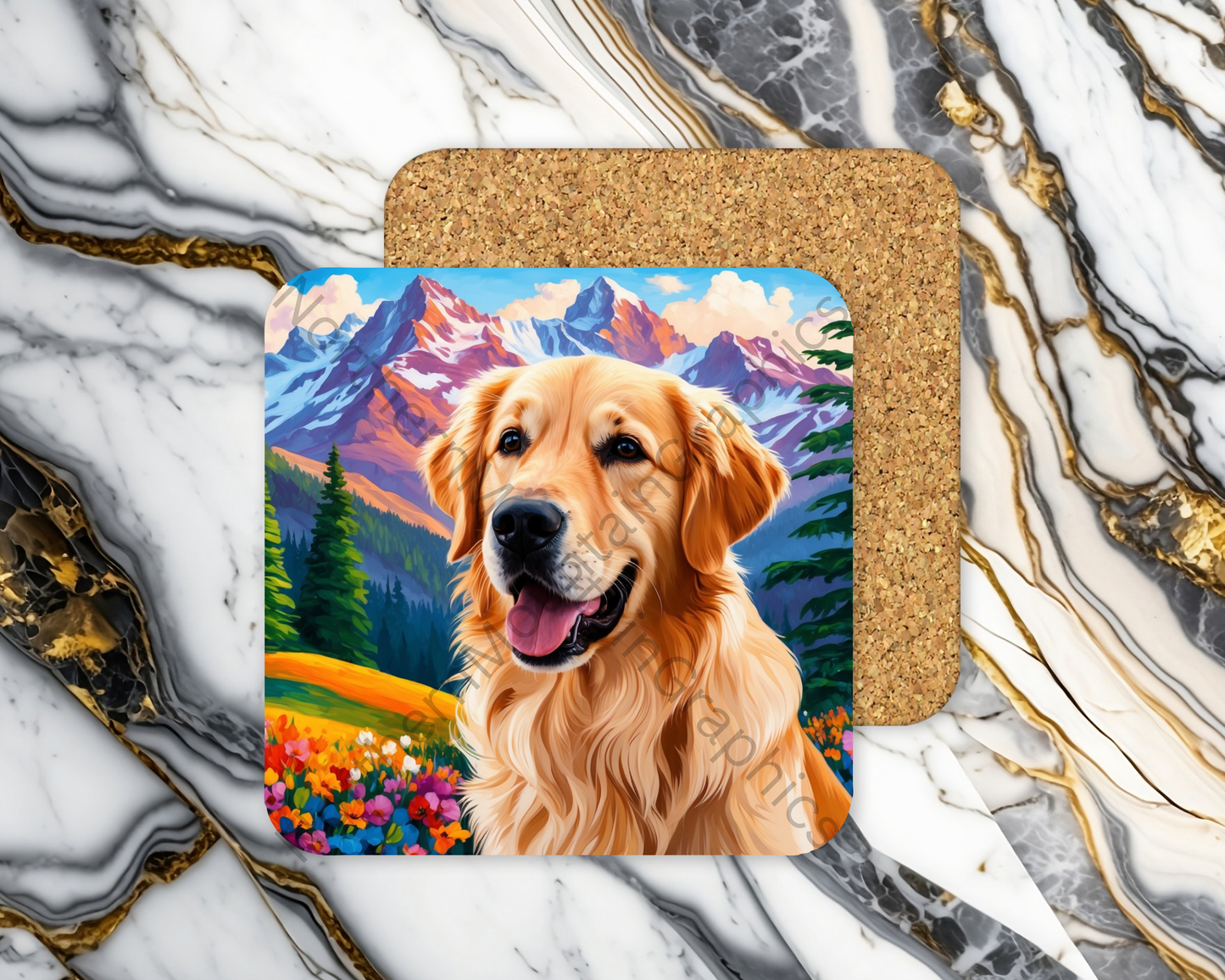 Square Coaster Dog