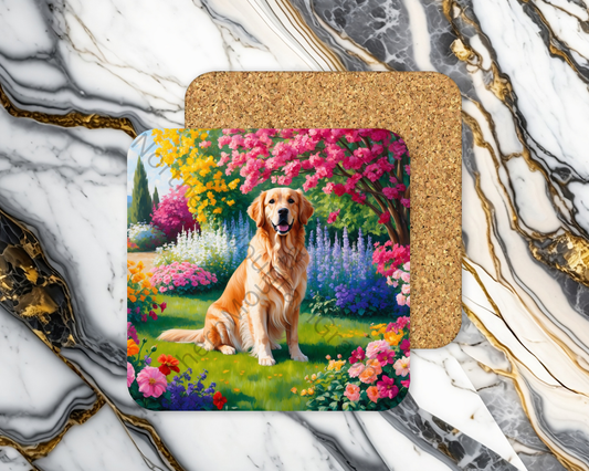 Square Coaster Dog
