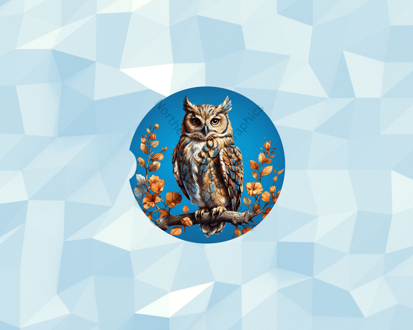 Regal Sapphire Owl Car Coaster