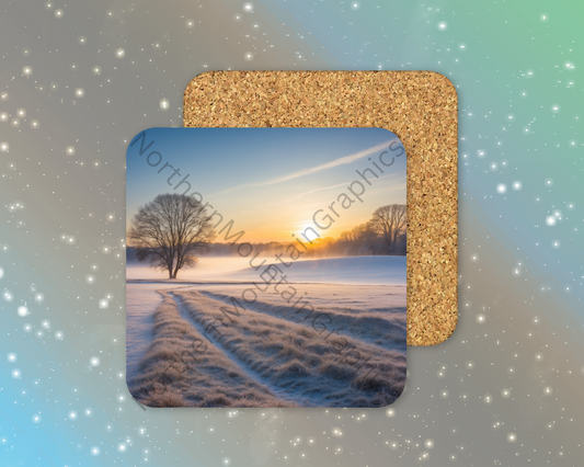 Winter Sunrise Serenity Winter Square Coaster