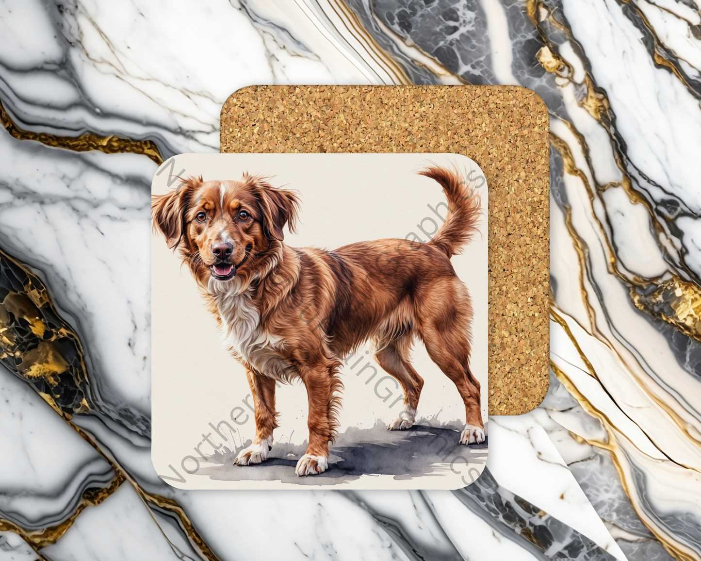 Square Coaster Dog