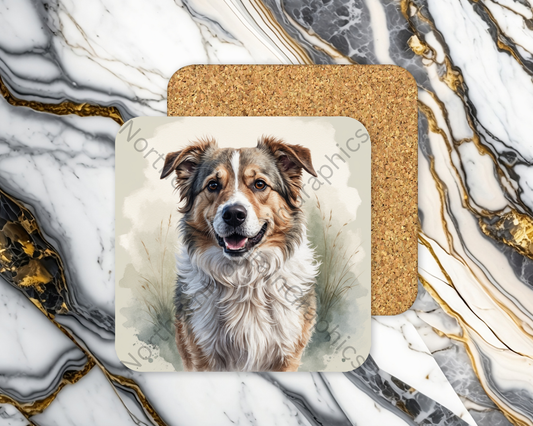 Square Coaster Dog