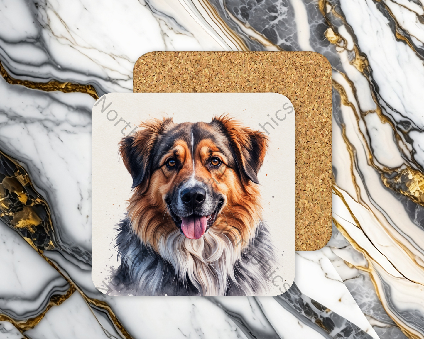 Square Coaster Dog