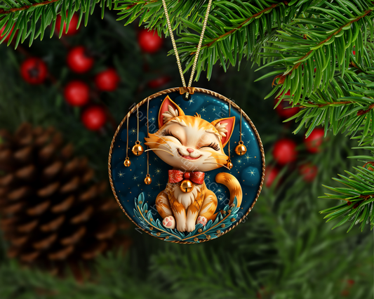 Ginger Cat Christmas Ornament