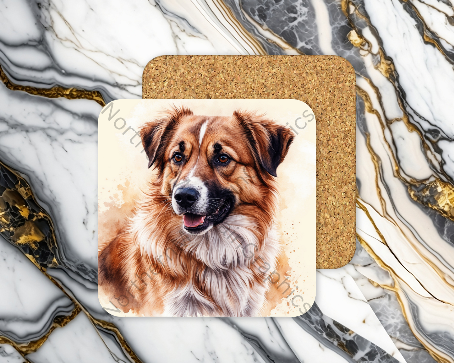 Square Coaster Dog