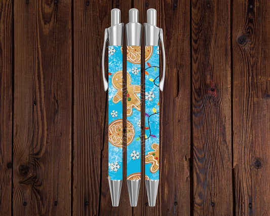 Blue Gingerbread Christmas Christmas Pen