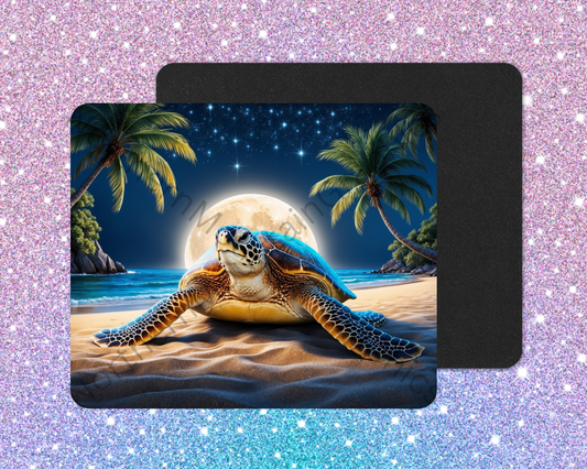 Dawnlit Shore Sea Turtle Mouse Pad
