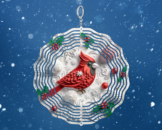 Christmas Cardinal Charm Wind Spinner