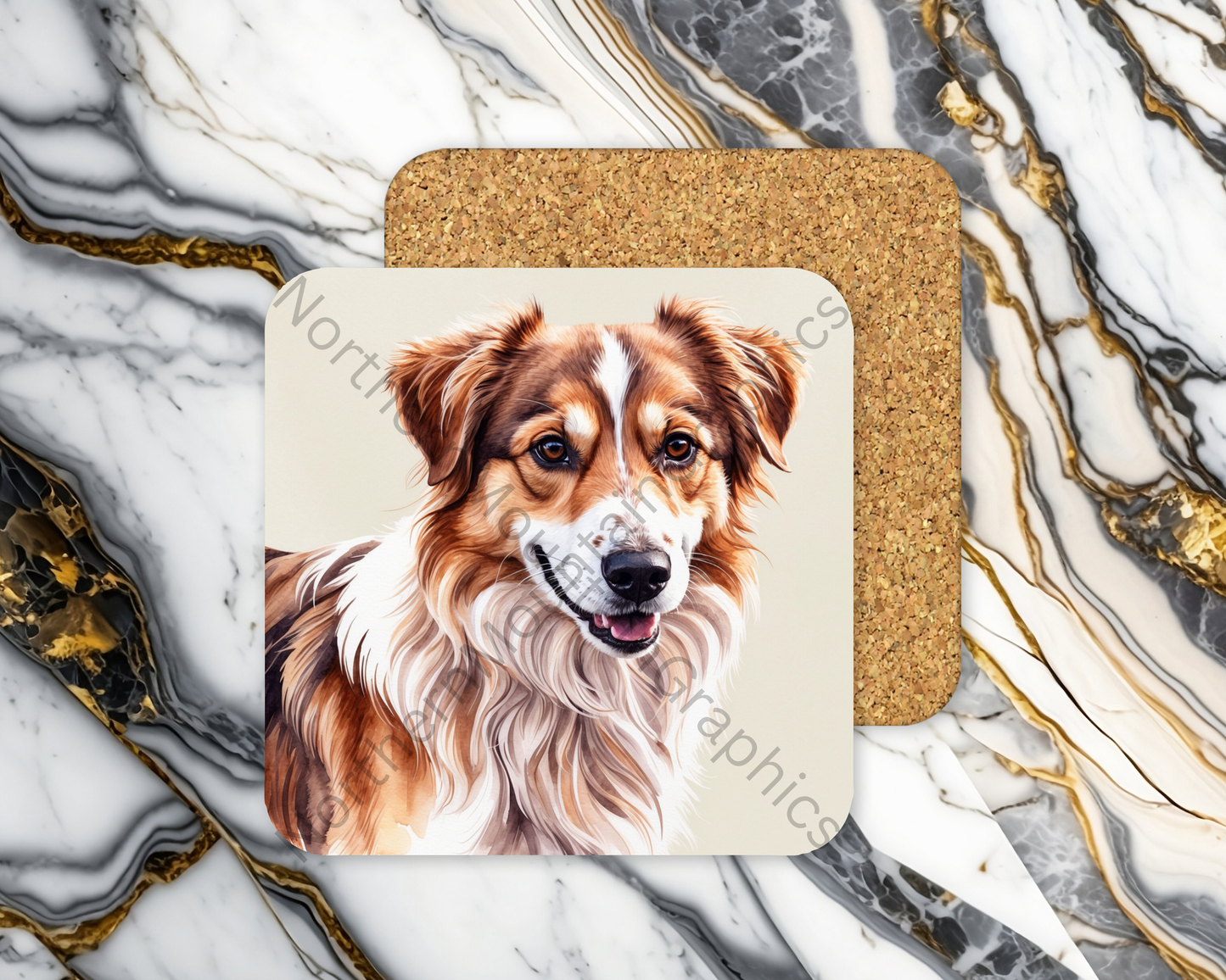 Square Coaster Dog