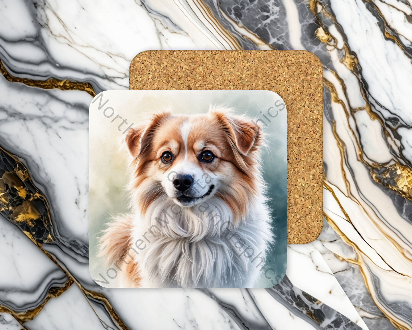 Square Coaster Dog