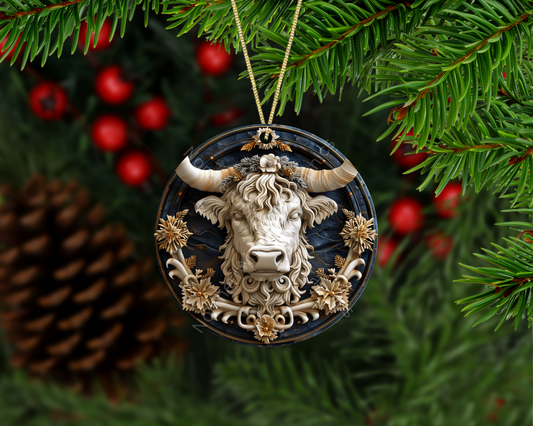 Majestic Bull Christmas Ornament