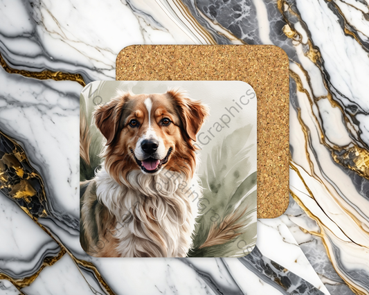 Square Coaster Dog