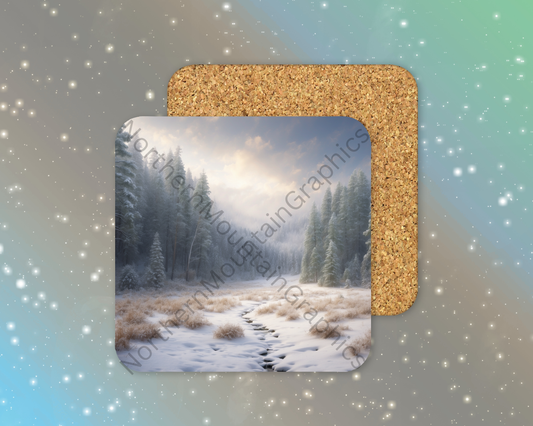 Winter Mist Valley Winter Square Coaster
