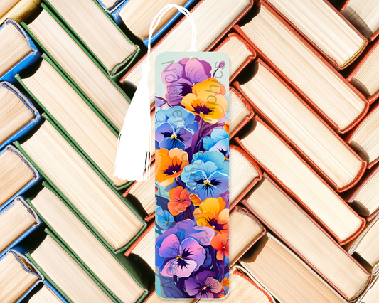 Vibrant Multicolor Floral Cluster Bookmark