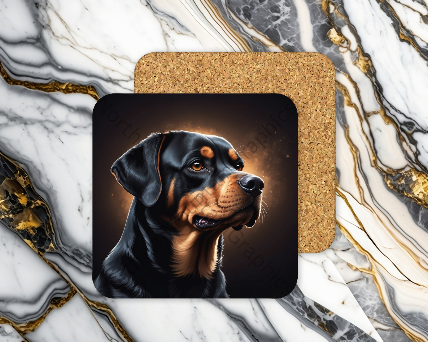 Square Coaster Dog