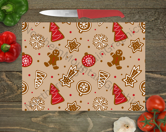 Glass Cutting Board Christmas