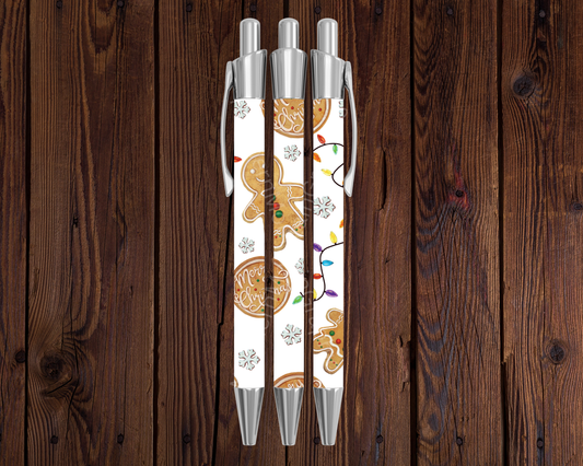 Gingerbread Lights Pattern Christmas Pen