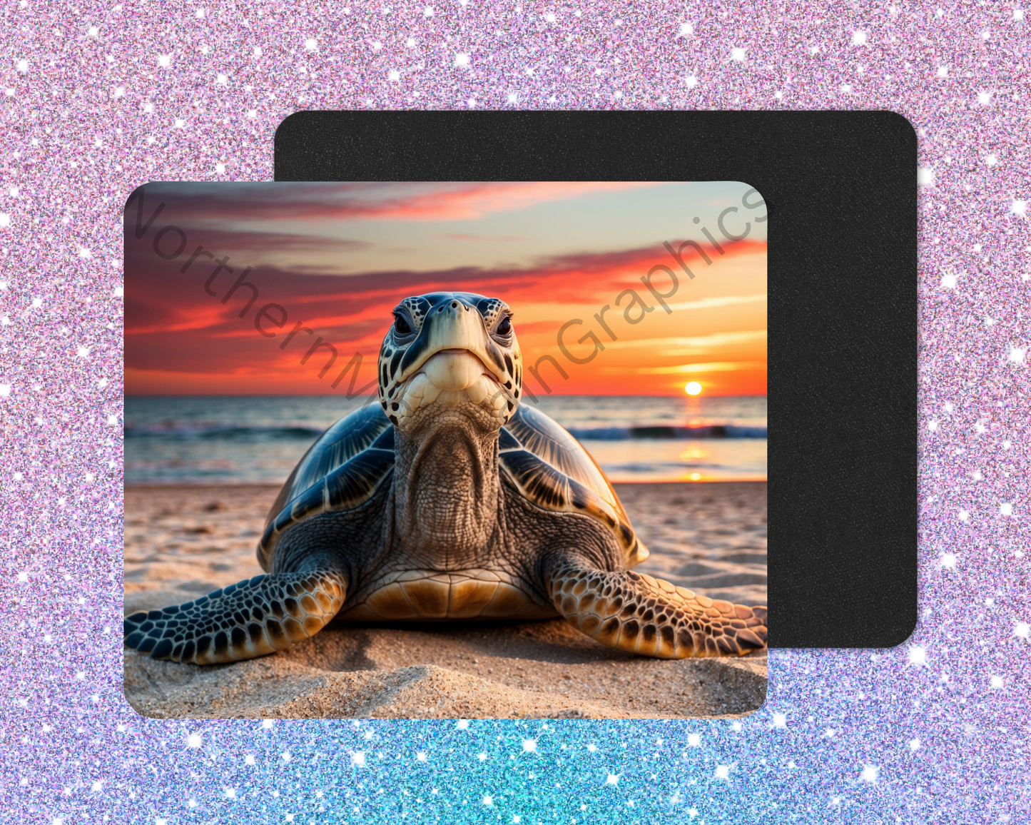 Golden Horizon Sea Turtle Mouse Pad