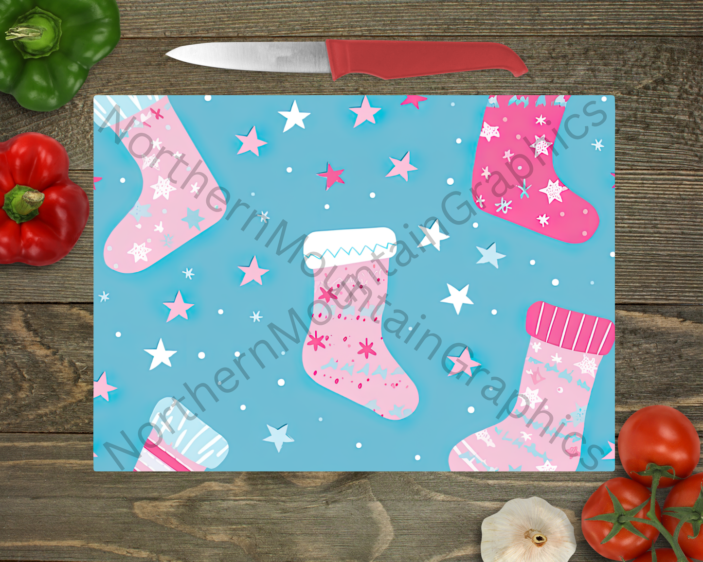 Glass Cutting Board Christmas