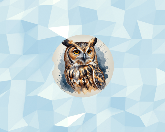 Golden Brushstroke Owl Car Coaster