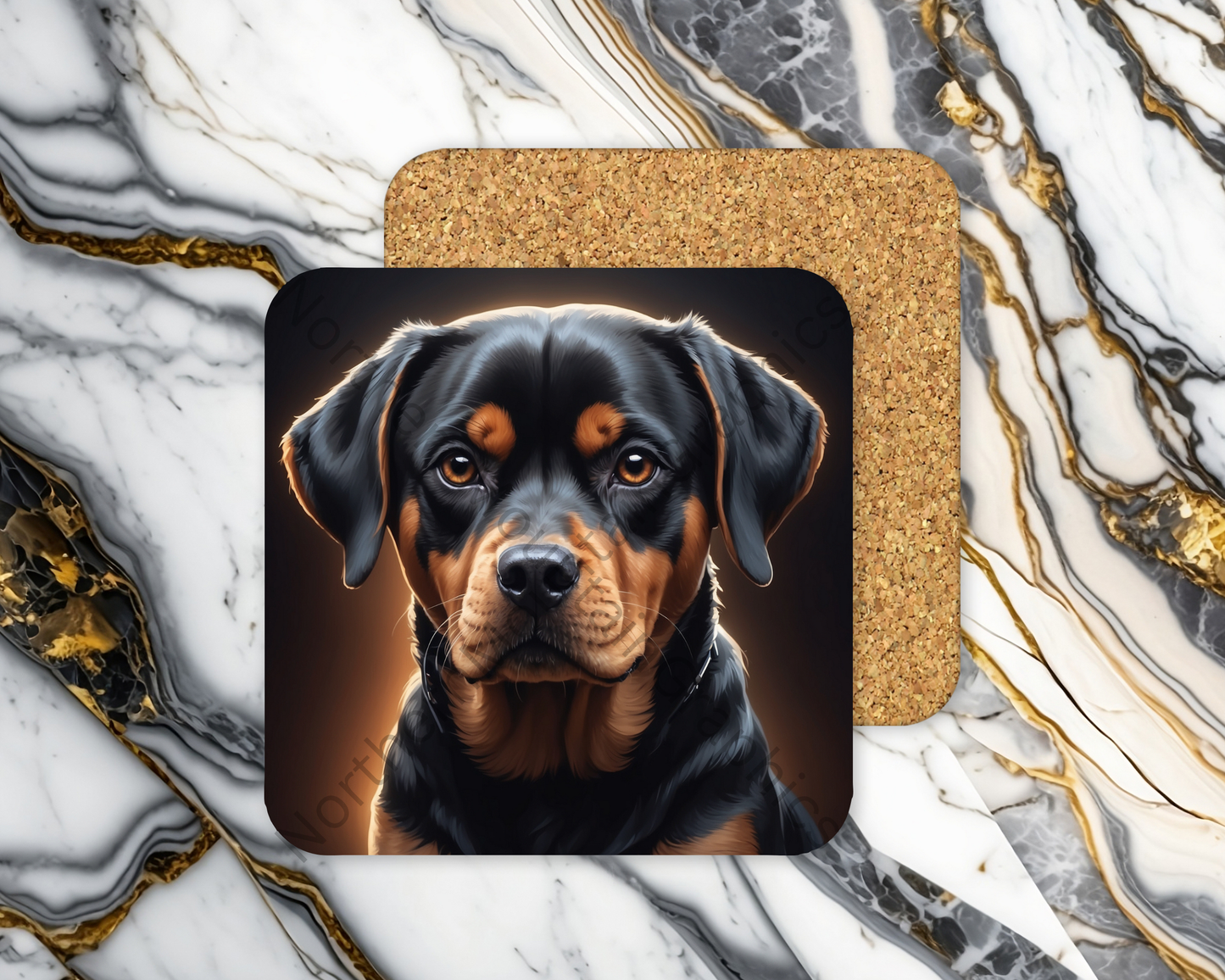 Square Coaster Dog