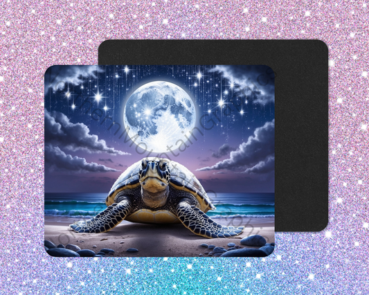 Moonrise Coastal Sea Turtle Mouse Pad