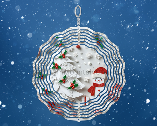 Snowy Tree Celebration Wind Spinner