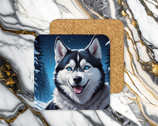 Square Coaster Dog