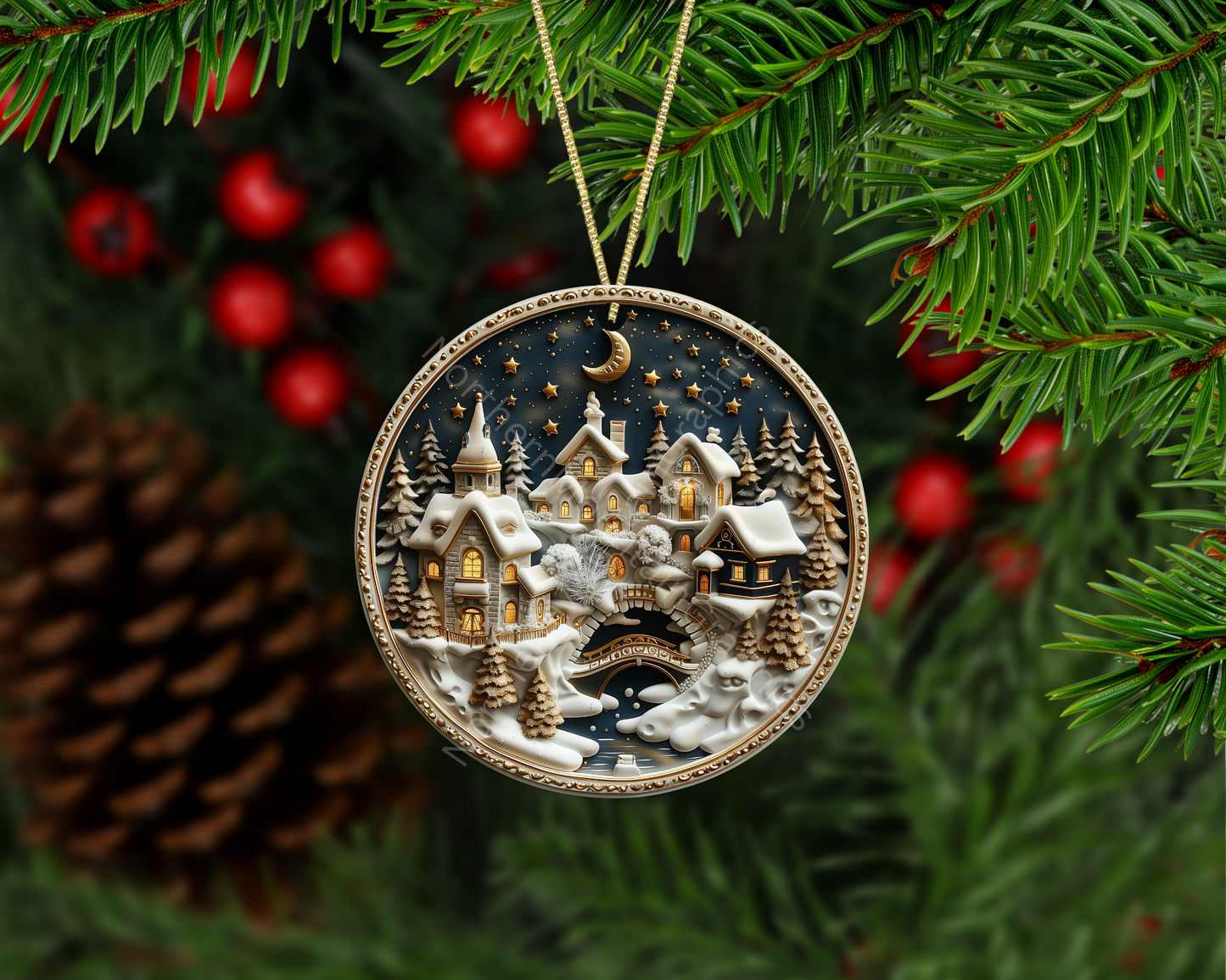 A Winter Village Dream Christmas Ornament