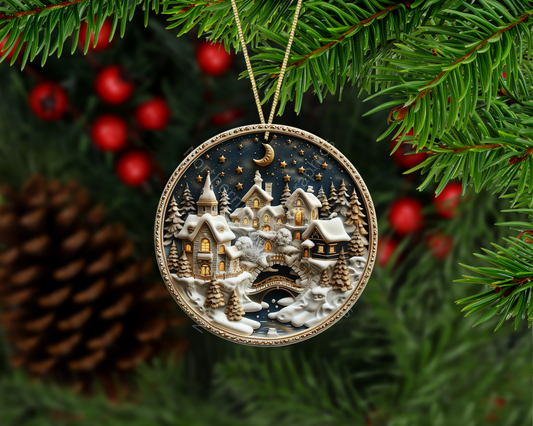 A Winter Village Dream Christmas Ornament
