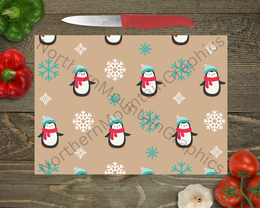Glass Cutting Board Christmas