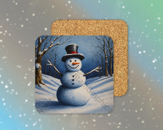 Snowman  Winter Square Coaster